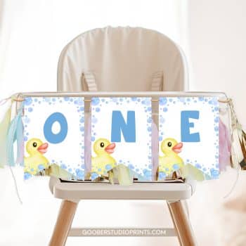 Rubber Duck Birthday Highchair Banner