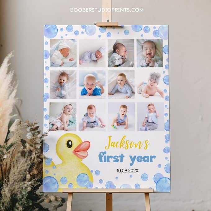 Rubber Duck Birthday Photo Collage