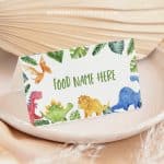 dinosaur birthday food tent card 3