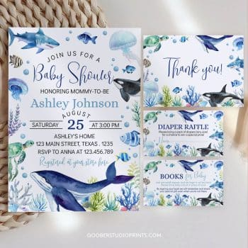 Under The Sea Baby Shower Invitation Set
