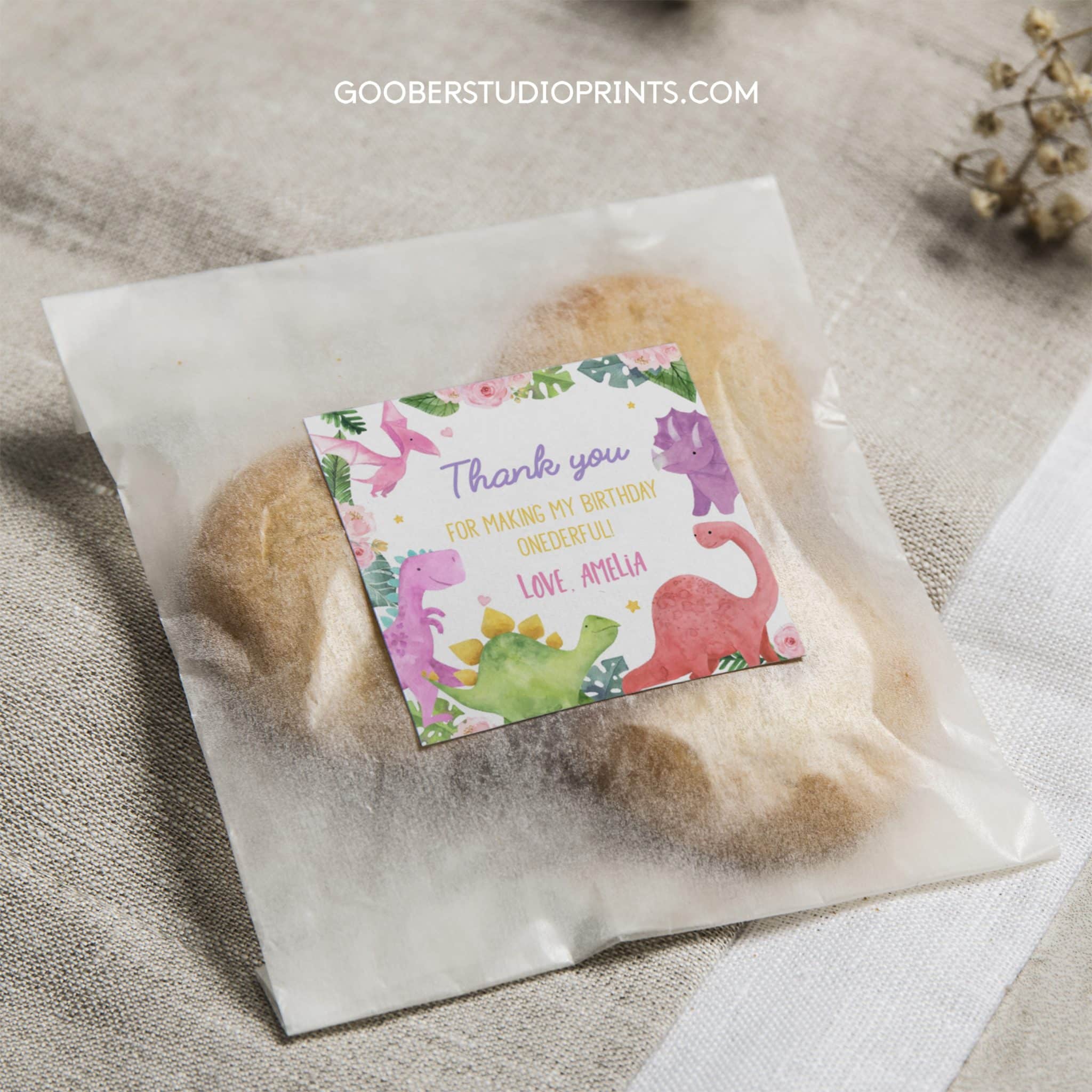 Dinosaur Birthday Thank You Favor Tag - Image 4