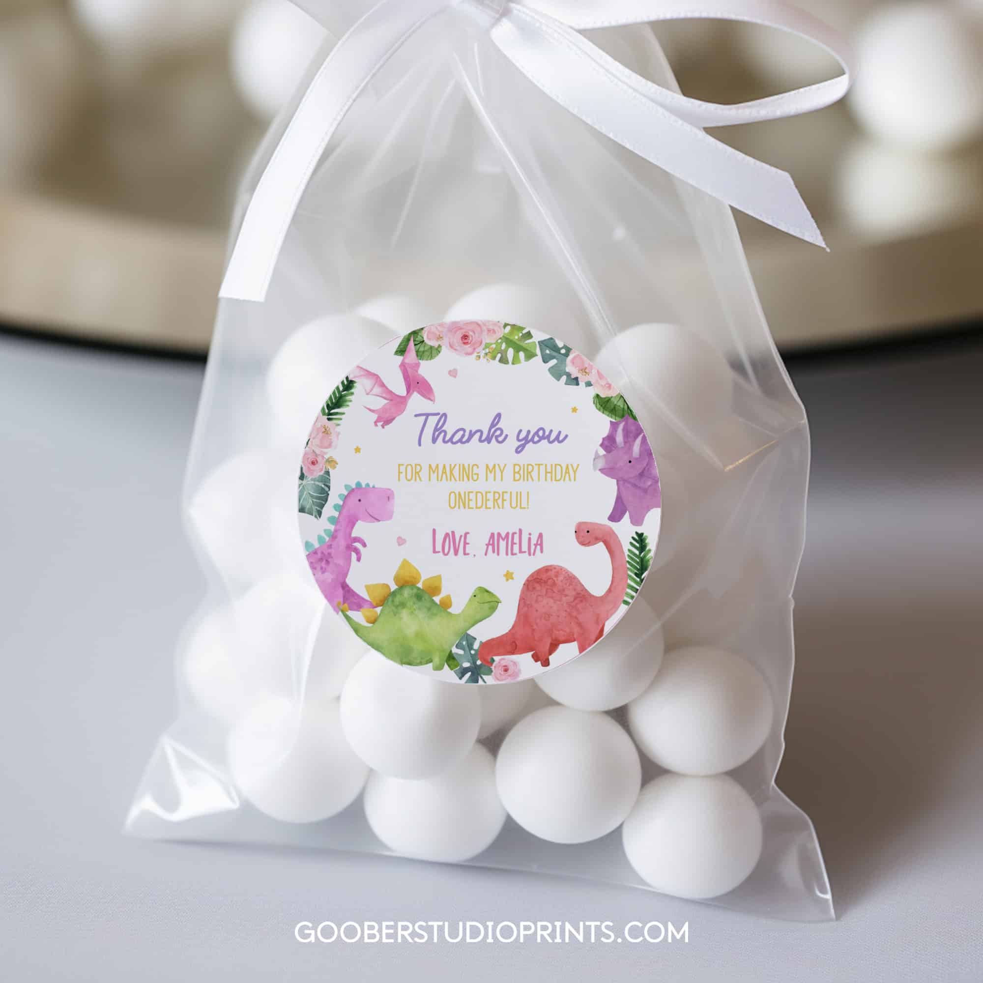 Dinosaur Birthday Thank You Favor Tag - Image 2