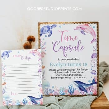 Under The Sea Birthday Time Capsule Sign & Card