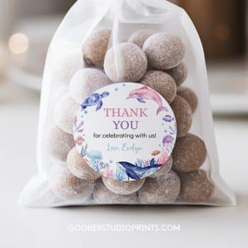 Under The Sea Birthday Thank You Favor Tag