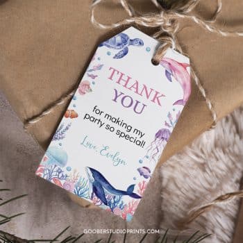 Under The Sea Birthday Thank You Tag