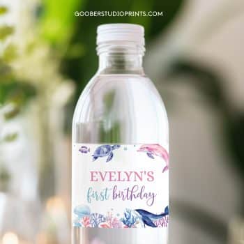 Under The Sea Birthday Water Bottle Label