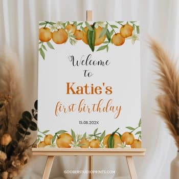 Little Cutie Birthday Welcome Sign