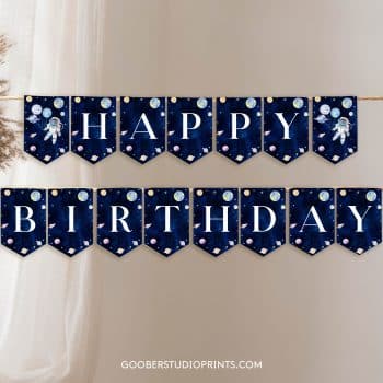 Outer Space Birthday Banner