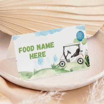 Golf Birthday Food Tent Cards