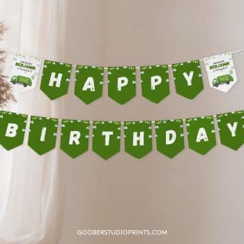 Garbage Truck Birthday Banner