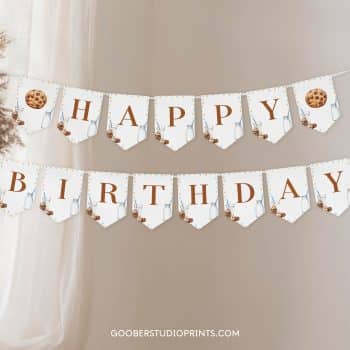 Milk and Cookies Birthday Banner