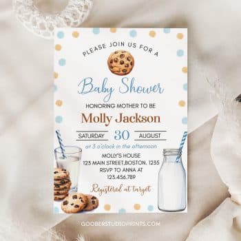 Milk and Cookies Baby Shower Invitation