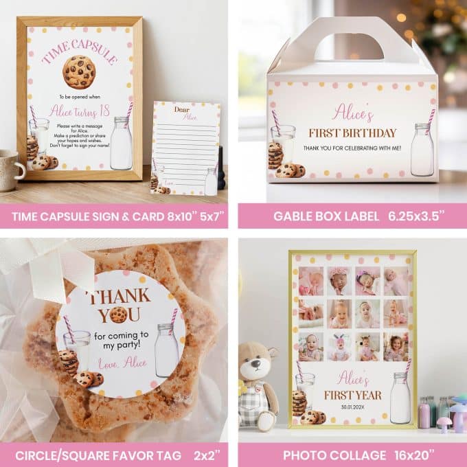 Milk and Cookies First Birthday Party Bundle - Image 8