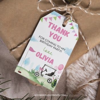 Golf Birthday Thank You Tag