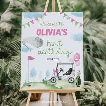 Golf Birthday Welcome Sign