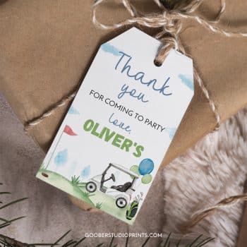 Golf Birthday Thank You Tag