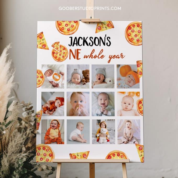 Pizza Birthday Photo Collage
