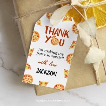 Pizza Birthday Thank You Tag