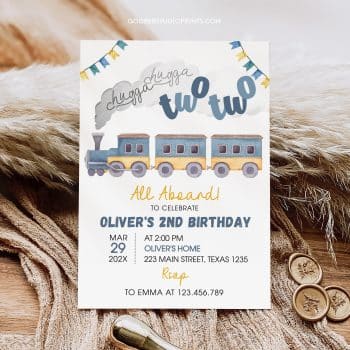 Train Birthday Invite