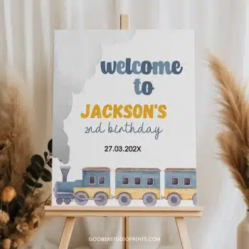 Train Birthday Welcome Sign