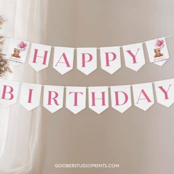 Teddy Bear Birthday Banner