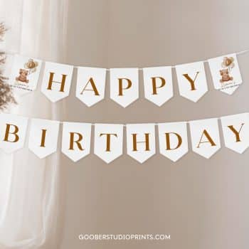 Teddy Bear Birthday Banner