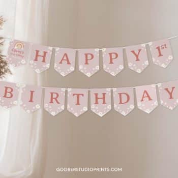 Daisy Rainbow Birthday Banner