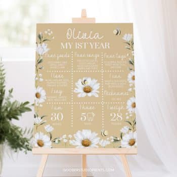 Daisy & Bee Birthday Milestone Poster