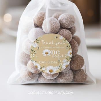 Daisy & Bee Birthday Thank You Favor Tag