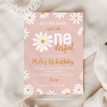 Daisy First Birthday Invite