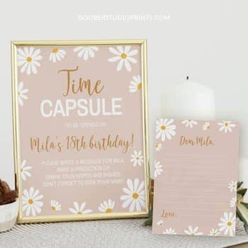 Daisy Birthday Time Capsule Sign & Card