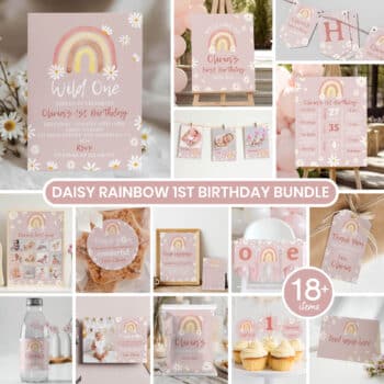Daisy Rainbow Birthday Party Bundle