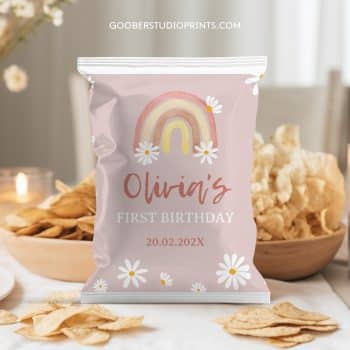 Daisy Rainbow Birthday Chip Bags
