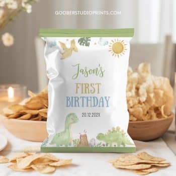Cute Dinosaur Birthday Chip Bags
