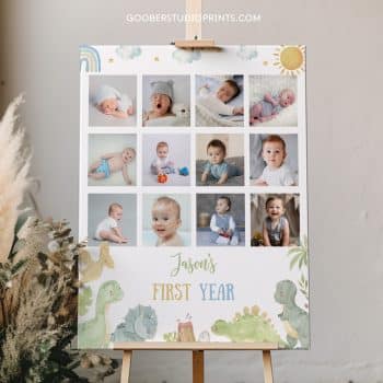 Cute Dinosaur Birthday Photo Collage