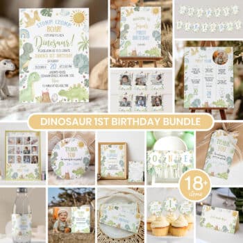 Cute Dinosaur Birthday Party Bundle