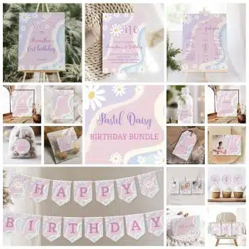 Pastel Daisy Birthday Large Set Bundle