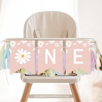 Daisy Birthday Highchair Banner