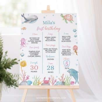 Oneder The Sea Birthday Milestone Poster