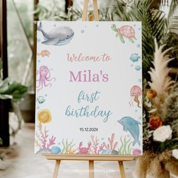 Oneder The Sea Birthday Welcome Sign