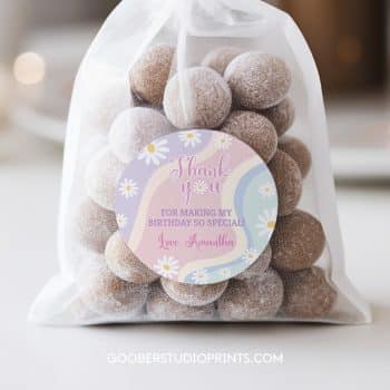 Pastel Daisy Birthday Thank You Favor Tag