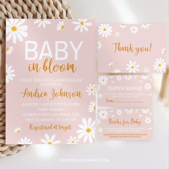 Daisy Baby Shower Invitation Set