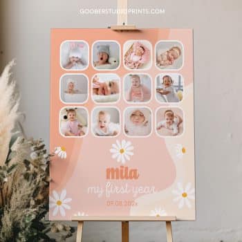 Groovy Daisy Birthday Photo Collage