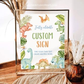 Dinosaur Birthday Custom Sign
