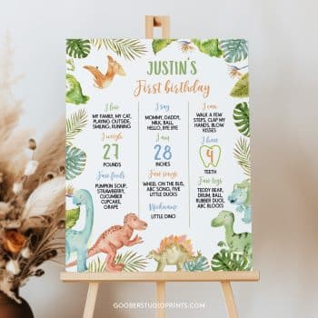 Dinosaur Birthday Milestone Poster