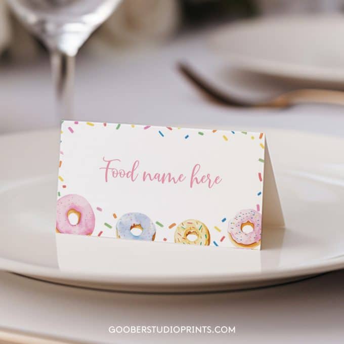 Donut Birthday Food Tent Cards - Image 3