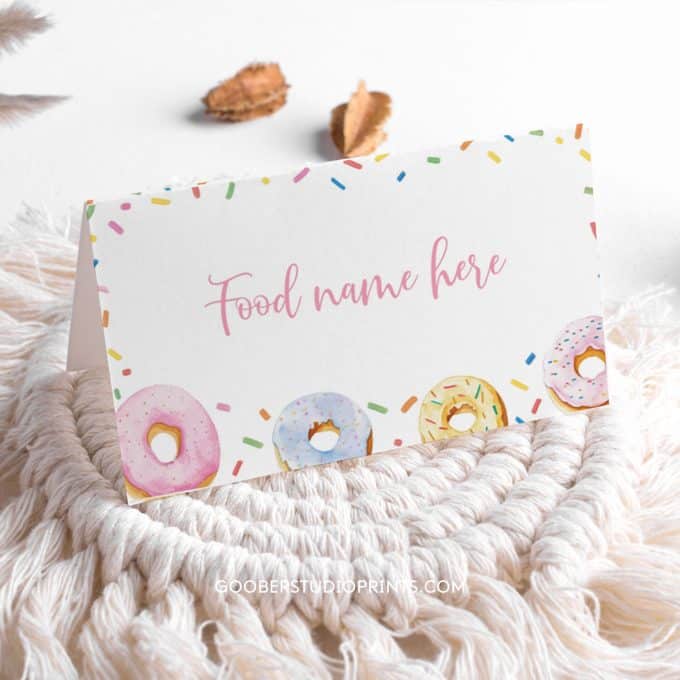 Donut Birthday Food Tent Cards - Image 2