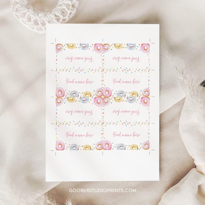 Donut Birthday Food Tent Cards - Image 4