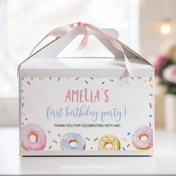 Donut Birthday Gable Box Label