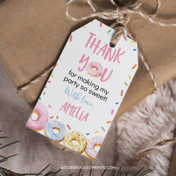 Donut Birthday Thank You Tag